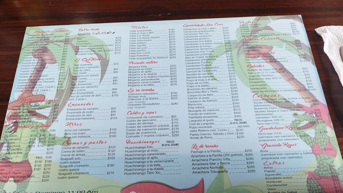 Don Coco & Fish Menu - Image 1